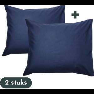 Zavelo Kussenslopen 60 x 70 cm Navy/Blauw - Set van 2 Stuks - 100% Katoen - Hoogwaardige Hotelkwaliteit - Hotelsluiting