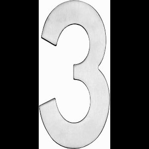 Intersteel Huisnummer 3 150mm rvs geborsteld
