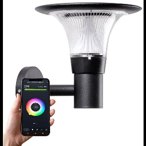 Iplux® Florence - Slimme Solar Wandlamp 23cm - Smartphone App Control - Warm Wit + Kleur - IP65 Waterproof