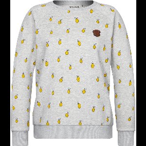 Naketano Damen Pullover Krokettenhorst 1801-0102 Allover Citrons/Grey-M