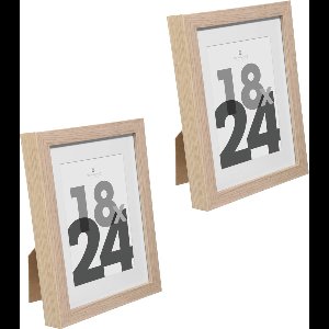 Atmosphera fotolijstje voor een foto 18 x 24 cm - 2x - naturel - foto frame Eva - modern/strak ontwerp