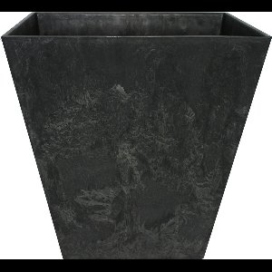 Bloempot/plantenpot gerecycled kunststof/steenpoeder zwart dia 30 cm en hoogte 30 cm - Binnen en buiten gebruik