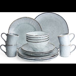 Dutch Rose Organic - Dutch Rose Set 16 Delig Servies Blauw