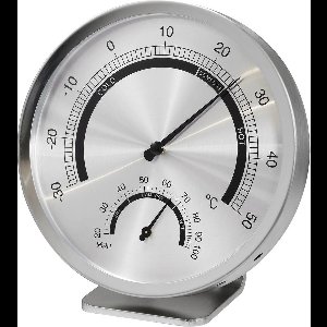 6034HIC Thermo- en hygrometer Zilver