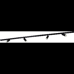 Ledvion - LED Railverlichting 2M + 6 Railspots (Zwart - Dimbaar - GU10 Fitting) - 1-Fase