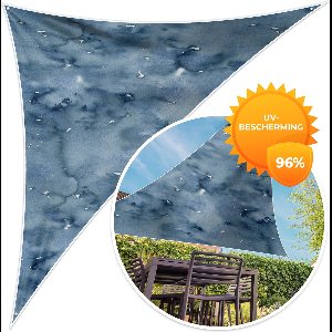 MuchoWow® - Schaduwdoek - Waterverf - Patroon - Blauw - 96% UV-bestendig - Hoogwaardig polyester - Zonnedoek - Weerbestendig - Tuin - Tarp - 300x300 cm