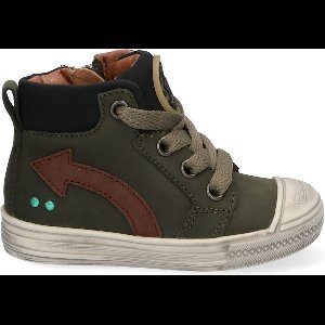 BunniesJR 221630-169 Jongens Hoge Sneakers - Groen - Nubuck - Veters