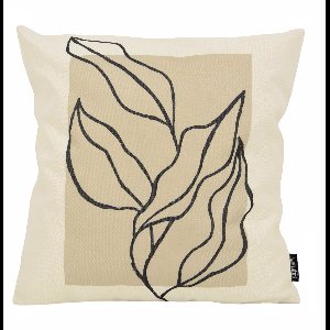 Japandi Leaves Sun Kussenhoes | Katoen/Linnen | 45 x 45 cm