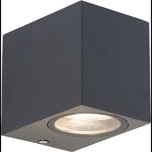 QAZQA baleno - Moderne Wandlamp Up Down voor buiten - 1 lichts - D 90 mm - Donkergrijs - Buitenverlichting