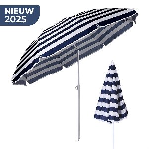 Strand- & Tuinparasol 160 cm – Lichtgewicht & Verstelbaar tot 170 cm – UV-bescherming – Inklapbaar – Kantelbaar – Voor Balkon, Strand & Terras