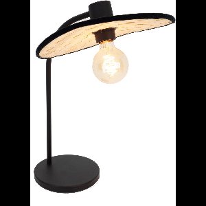 EGLO Marywell Tafellamp - E27 - 46,5 cm - Zwart/Bruin - Hout