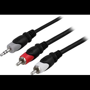 DELTACO MM-138, 3.5mm 2 x RCA Multi kleuren audio kabel, 0.5m