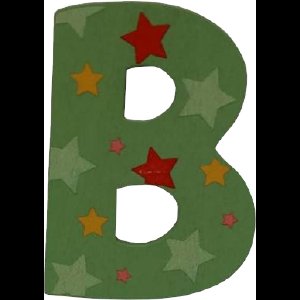 Decoratieletter - B - Hout - 7cm - Groen
