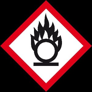 GHS03 oxiderende stoffen bord - kunststof 200 x 200 mm