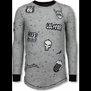 Longfit Embroidery - Sweater Patches - Rockstar - Grijs