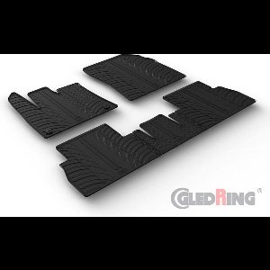 Gledring Rubbermatten passend voor Citroën Berlingo Multispace / Opel Combo Tour (MPV) / Peugeot Rifter 9/2018-9/2019 (Vaste stoelen) (T profiel 5-delig + ronde montageclips)