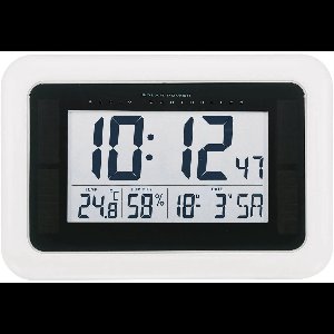 KW9101 Wandklok Solar, Zendergestuurd 280 mm x 190 mm x 23 mm Wit