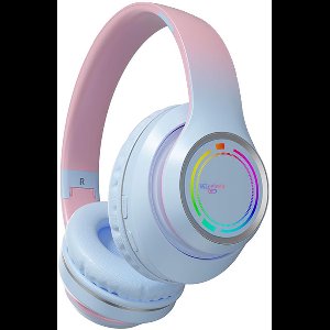 KINSI Draadloze Hoofdband Bluetooth Headset - Met Stunning Kleurverloop - Ontwerp en Verlichting Functie! Bedrade en Bluetooth Dubbele Modus - Perfect voor Muziek, Video & Entertainment