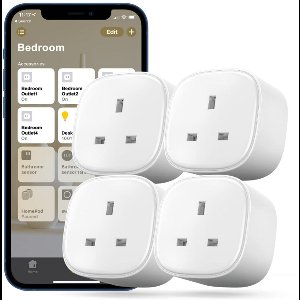 Smart Plug Works with Apple HomeKit Hey Google Alexa Voice Control WiFi Plug for Android and iOS Users | Pack of 4