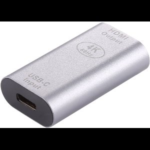 USB-C Female naar HDMI Female Adapter - 4K @ 60Hz video converter kabel - USB Type-C naar HDMI Verloopstuk - grijs