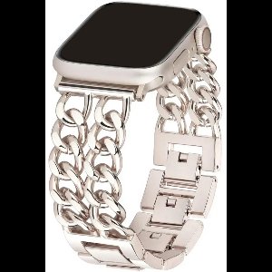 Innerlight® Lara - Gevlochten Stalen band geschikt voor Apple watch - 38/40/41mm - Starlight - Stalen bandje geschikt voor Apple Watch - Geschikt als Apple Watch bandje voor Series 1/2/3/4/5/6/7/8/9/10/SE