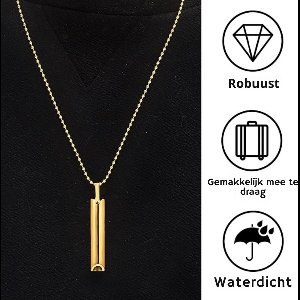 LifeStages - AdemhalingsKetting - 2 Stuks Stresskettingen - Mindful Ademhalingsketting - Angstketting - Stressketting - (Goud, Zwart) - Roestvrij Staal