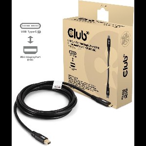 CLUB3D CAC-1561 DisplayPort kabel 2 m Mini DisplayPort USB Type-C Zwart