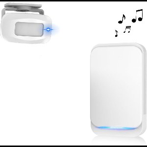 GTB® Entreemelder - Winkelbel - Doorgangsmelder - Wit - 13cm x 9cm x 8cm