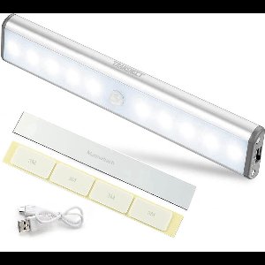 Kastverlichting - met Magnetisch - met Bewegingssensor - Oplaadbaar - 10 ledlampjes - Zilver