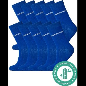 SQQUADD® Bamboe Sokken Dames en Heren - Unisex 10-pack - Maat 35-38 - Naadloos en Duurzaam - Tegen Zweetvoeten - Bamboo - Blauw