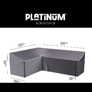 Platinum AeroCover - Loungebankhoes L-vorm - 305x255x100xH65/90cm Links - Ademend - Waterproof - Hoge kleurechtheid