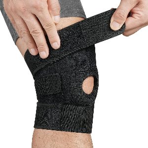 OIMG Sportkniebrace - Kniebandage - Kniesteunbrace voor mannen en vrouwen - Knie bandage ondersteuning met Baleinen - Knieband - verstelbare kniebrace - en ligamentondersteuning voor kniepijn - Ergonomisch en Ademend - zwart