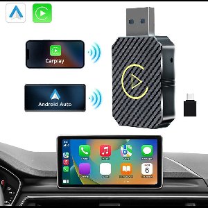 Vyzio - Draadloze CarPlay Dongle - Apple CarPlay Android Auto - 2-in-1 CarPlay Adapter - Draadloze Verbindingsadapter - Auto Connectiviteit - ACRSYNC