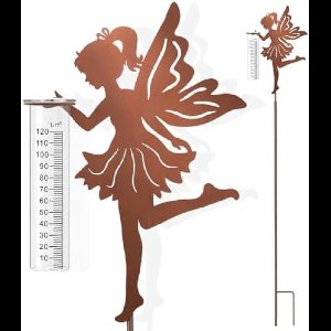 ST TRADİNG Tuin Regenmeter met Elf Decoratie - 110 cm Weerbestendige Regenmeetset