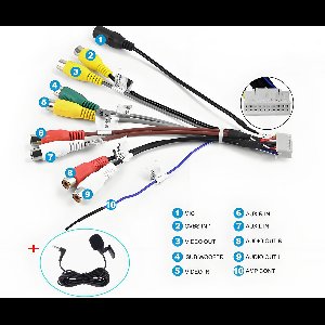 20-pins RCA Kabel + Extern Microfoon 2,5mm Handsfree-set voor Autoradio
