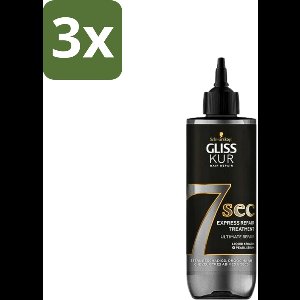 Gliss-Kur - 7 Sec Express Repair Treatment - Ultimate Repair - Herstelt Intensief - 200 ml - Bulkverpakking - 3 stuks