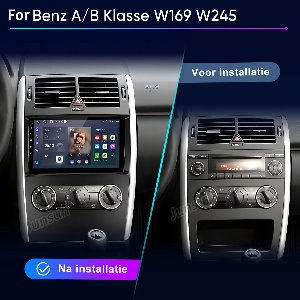 Junsun autoradio voor Mercedes-Benz A/B-klasse W169 W245 | Android 15 Carplay & GPS-navigatie & Andriod Auto, BT, FM, RDS, SWC | 2+64GB