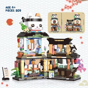 Japanse Izakaya Mini Bouwset – 809 Stuks MOC Creative STEM Bouwstenen – Miniatuur Japanse Winkel, 25% Kleinere Steentjes, Niet Compatibel met Grote Bouwsets – Speelgoed & Displaymodel voor Kinderen en Volwassenen