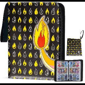 Verzamelmap 900 kaarten – 9 pocket – binder map met ritssluiting – 50 pagina’s – Zwart/Geel – Geschikt voor Pokemon kaarten