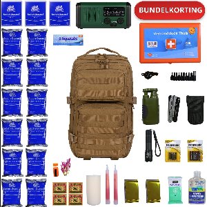 NoodPrepz - Premium noodpakket voor thuis - inclusief noodrantsoen voor 72 uur - survivalpakket met hoogwaardige EHBO-kit – overlevingspakket voor oorlog, stroomuitval en evacuatie – compleet pakket samengesteld volgens advies van de overheid