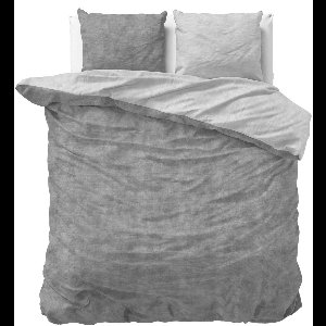 Dekbedovertrek Flanel Washed Grijs - 240x200/220 cm - Super Zacht & Heerlijk Warm