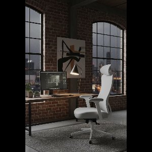 Premium Ergonomische Bureaustoel met Verstelbare Hoofdsteun en Lendensteun – Comfortabele Mesh & Gewatteerde Zitting – Verstelbare Hoogte en Armleuningen – Duurzaam tot 150 kg – Depauwwonen