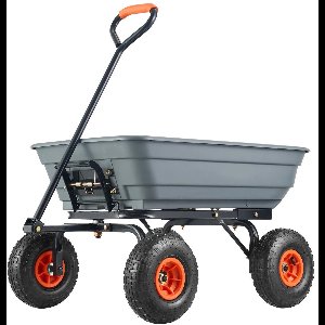 DoneMore® – Tuinwagen – Dump Cart – Met Kantelfunctie – Zwaar Belastbaar – Grijs – 600 kg – 4 cu.ft