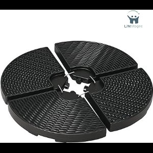 LifeStages - Parasoltegels - Set Van 4 Verzwaringsplaten Voor Vrijdragende Parasol - Afmetingen - Tot - 100 x 100 x 80 CM - Rotanlook - Zwart