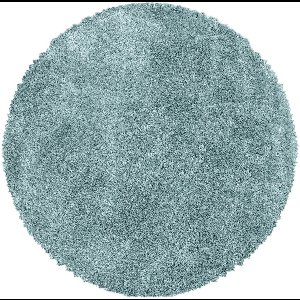 Extra hoogpolig shaggy vloerkleed Fluffy - rond - blauw - 200x200 cm
