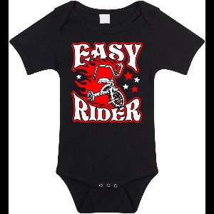 Rompertje met leuke tekst Easy Rider | Kraamcadeau | Zwangerschap aankondiging | Zwart | maat 56