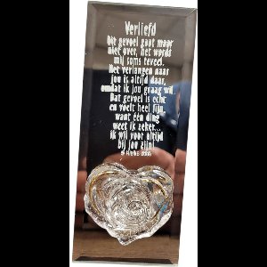 Spiegel met gedicht Verliefd, emotie, liefde, Valentijn