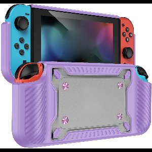 Grip TPU Bescherm Hoes Cover geschikt voor Nintendo Switch OLED - Paars-Lila
