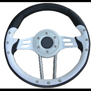 HIBO Sport Stuurwiel Boot Zwart/Wit Chroom