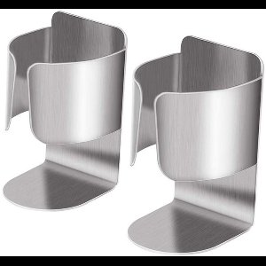 TOVBMUP Tandenborstelhouder - Zelfklevende tandenborstelhouder - Wandmontage Badkamer Tandenborstelhouder - Wandmontage Duurzame houder - Plakbaar - Geschikt voor badkamer en keuken, Geen boren nodig - 2 stuks - Roestvrij staal